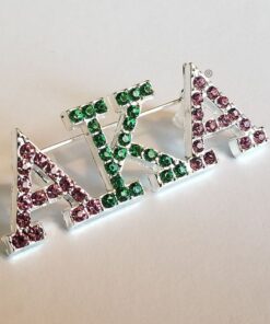 Silver Letter - Hot Pink & K Green Sparkle Lapel Pin