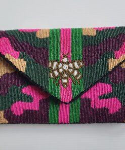 Fatigue Honey Bee Seed Beaded Clutch/Crossbody Bag