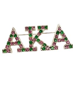 Silver Letter – Pink & Green Sparkle Lapel Pin
