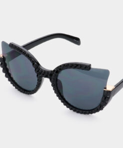 Geo Austrian Crystal Bling Sunglasses - Jet Black